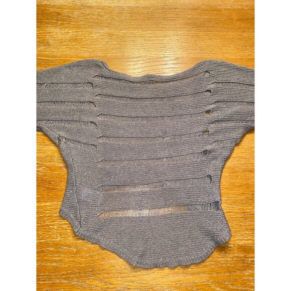 Material Girl Open Knit Gray Sweater Womens Small - Picture 5 of 6